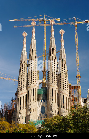 Sagrada Família church designed by modernista architect Antoni Gaudí Barcelona Spain Stock Photo