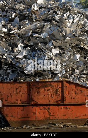 Scrap aluminium at a recycling centre, Cologne, Germany. Stock Photo