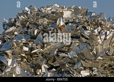 Scrap aluminium at a recycling centre, Cologne, Germany. Stock Photo