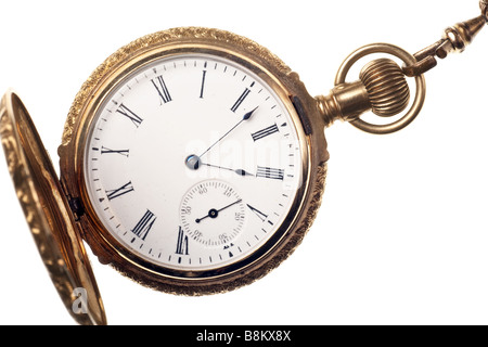 antique pocket watch isolated on white background Stock Photo