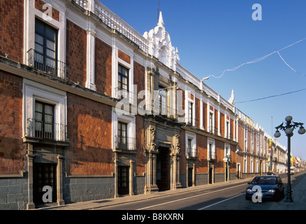 Tiled facade of Casa de la Cultura with Palafoxian Library at Puebla Mexico Stock Photo