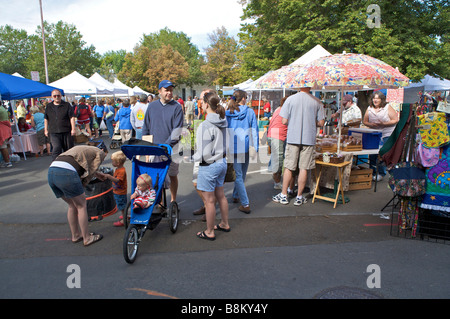 Saturday farmers market in Moscow Idaho near the border with Washington state Stock Photo