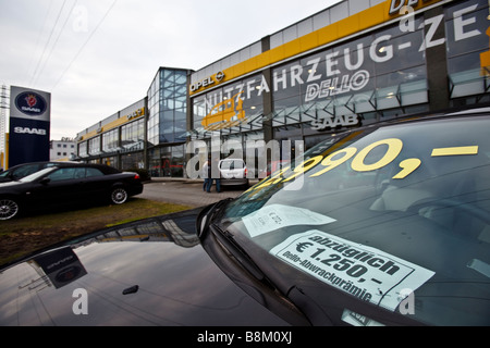 A new Opel vehicle sits on the lot at the Dello Opel dealership in Hamburg, Germany Stock Photo