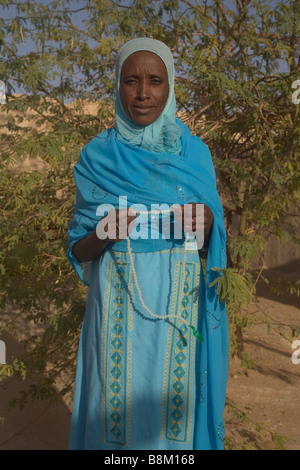 Arab woman named Atiyat in Banganarti Old Dongola region at the Nile River Nubia Sudan Stock Photo