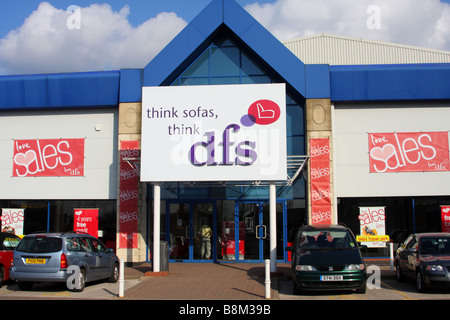 A DFS retail outlet on a retail park in Nottingham, England, U.K. Stock Photo