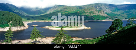 A panoramic view to the 'High Street' and hills over Haweswater in the Lake District Stock Photo