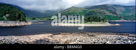 A panoramic view to the 'High Street' and hills over Haweswater in the Lake District Stock Photo