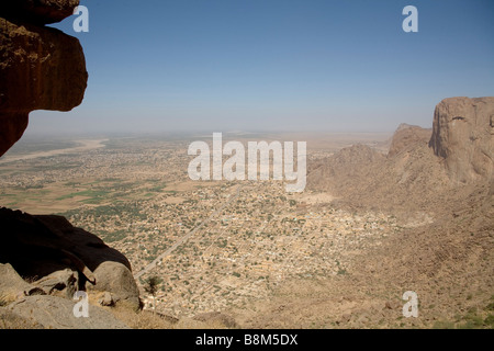 View from Taka Mountains on Khatmya village near Kassala at Erythrean border in Sudan Stock Photo
