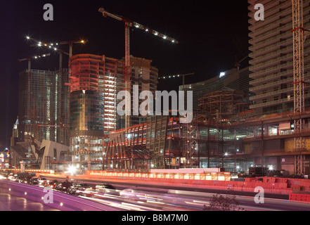 Las Vegas - New Hotel Casino Building - Night road - The Strip Stock Photo