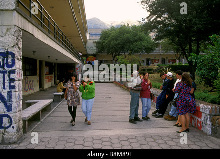 Ecuadorans, Ecuadoran students, students, on campus, campus, Central University, city of Quito, Quito, Pichincha Province, Ecuador, South America Stock Photo