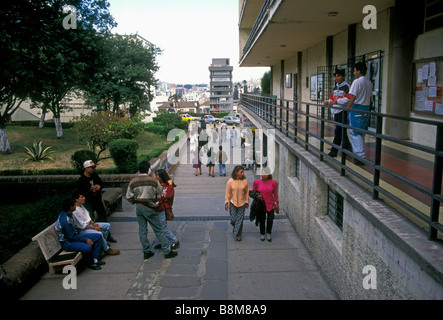 Ecuadorans, Ecuadoran students, students, on campus, campus, Central University, city of Quito, Quito, Pichincha Province, Ecuador, South America Stock Photo