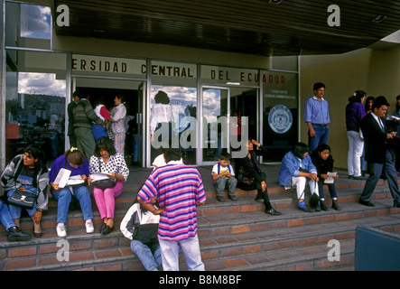 Ecuadorans, Ecuadoran students, students, on campus, campus, Central University, city of Quito, Quito, Pichincha Province, Ecuador, South America Stock Photo