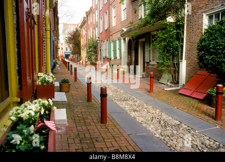 Oldest street in Philadelphia, Pennsylvania, USA Stock Photo