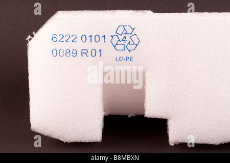ldpe logo recycling foam polyethylene pe packaging density ld low number alamy plastic
