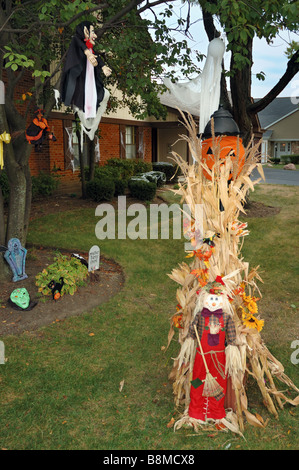 Halloween decoration in a Chicago suburb