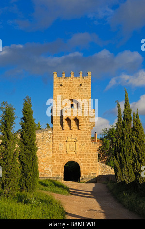 Homenaje Tower Monasterio de Piedra Nuevalos Zaragoza province Aragon Spain Stock Photo