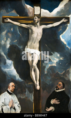 Christ on the Cross painted by El Greco Musee du Louvre Museum Paris France Europe Stock Photo