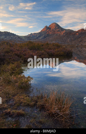 Sunset over Senhora da Peneda Lake, Peneda Geres National Park,Portugal Stock Photo