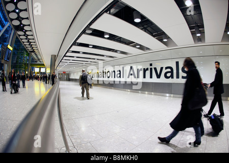 united kingdom west london heathrow airport terminal five the arrivals hall Stock Photo