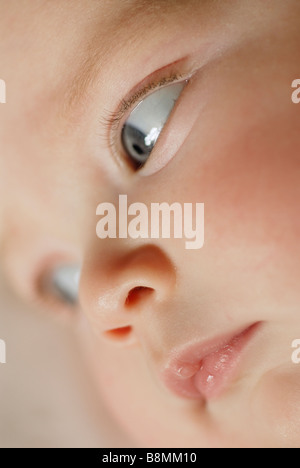 Close up portrait of 4 month old baby girl Stock Photo