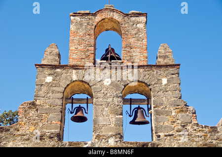 Mission Espada bell tower San Antonio Texas tx Missions National Historical Park us national park service san antonio texas tx Stock Photo