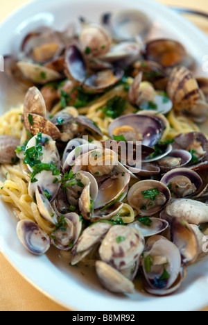 Vongole with pasta Stock Photo