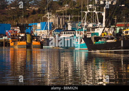 Newport harbor in Newport, Oregon, USA at sunrise Stock Photo