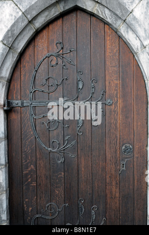 Closeup detail doorway Cathedral of the Holy Trinity Christ Church or christchurch Cathedral dublin ireland Stock Photo