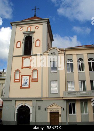 Jesuit Church, Old Town Hall Square in Kaunas in Lithuania Stock Photo