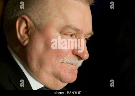 Lech Walesa, former President of Poland,  and Chairman of Solidarity trade union. Stock Photo