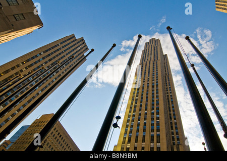 Low angle view of the high rise buildings of the Rockefeller center, built 1929 - 1934 Stock Photo