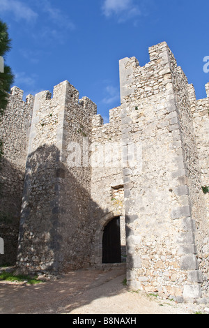 Entrance of the medieval Sesimbra castle, Portugal. Stock Photo