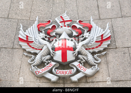 City of London sign with latin motto Domine Dirige Nos (Oh Lord, guide us), London, UK Stock Photo