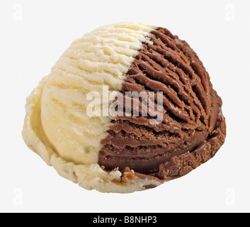 vanilla and chocolate ice cream ball Stock Photo by magone