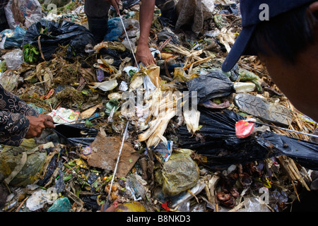 The garbage dump (landfill) in Stung Meanchey district of Phnom Penh in Cambodia Stock Photo