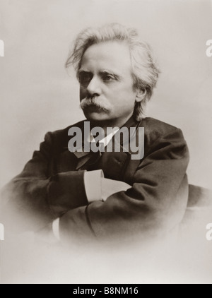 Edvard Hagerup Grieg (1843-1907) - Portrait of Norwegian composer. Stock Photo