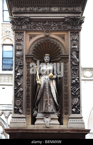 Statue of Queen Victoria on the site of the Temple Bar Fleet Street City of London England Stock Photo