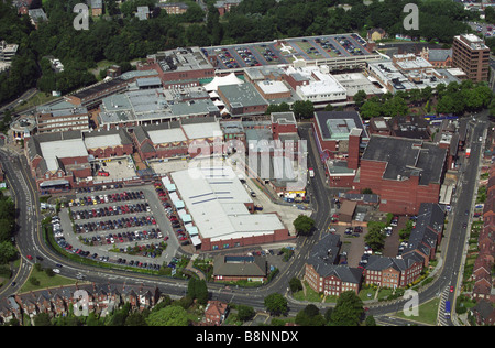 Aerial view of Sutton Coldfield town centre West Midlands England Uk showing Queen Street Lower Queen Street and Sutton Parade Stock Photo