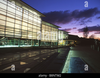 National Waterfront Museum Exterior view at night Swansea Gower Peninsula South Wales UK Stock Photo