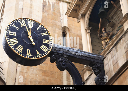 Clock on St. Dunstan's in the west Church Fleet Street City of London England Stock Photo