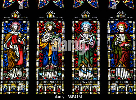 The Apostles stained glass in All Saints Church, Braunston, Northamptonshire, England, UK Stock Photo