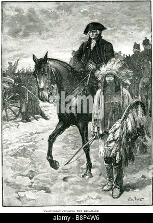 George washington crossing delaware Continental Army American Revolutionary War President United States of America Stock Photo