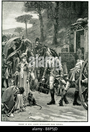 flight of king joseph buonaparte from vittoria Naples Sicily Spain Indies Comte de Survilliers 1768 Florence Italy 28 July 1844 Stock Photo