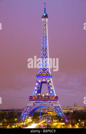 Paris and the Eiffel Tower viewed from central Paris. popular tourist ...