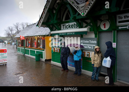 Sheltering from the rain Bowness On Windermere Stock Photo