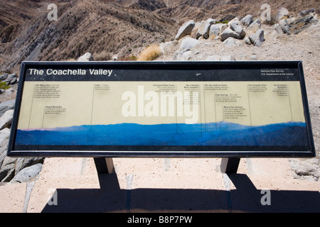 Coachella Valley from Keys view, Joshua Tree NP USA, view to Palm springs Stock Photo