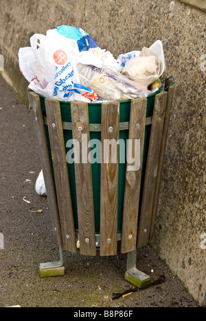 Full rubbish bin Stock Photo