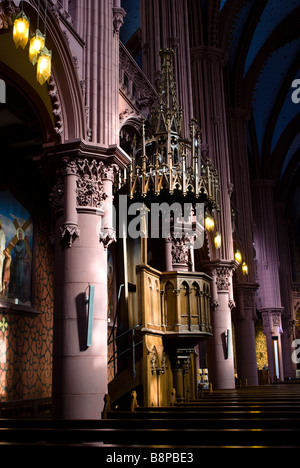 Pulpti of the Basilique Notre Dame de l'Assomption catholic church; Neuchatel Switzerland Stock Photo