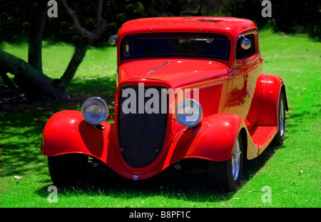 Red vintage car. Stock Photo