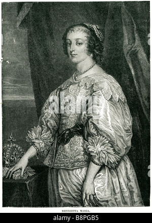 Henrietta Maria (25 November 1609 – 10 September 1669), was Princess of France and Queen Consort of England, Scotland and Irelan Stock Photo